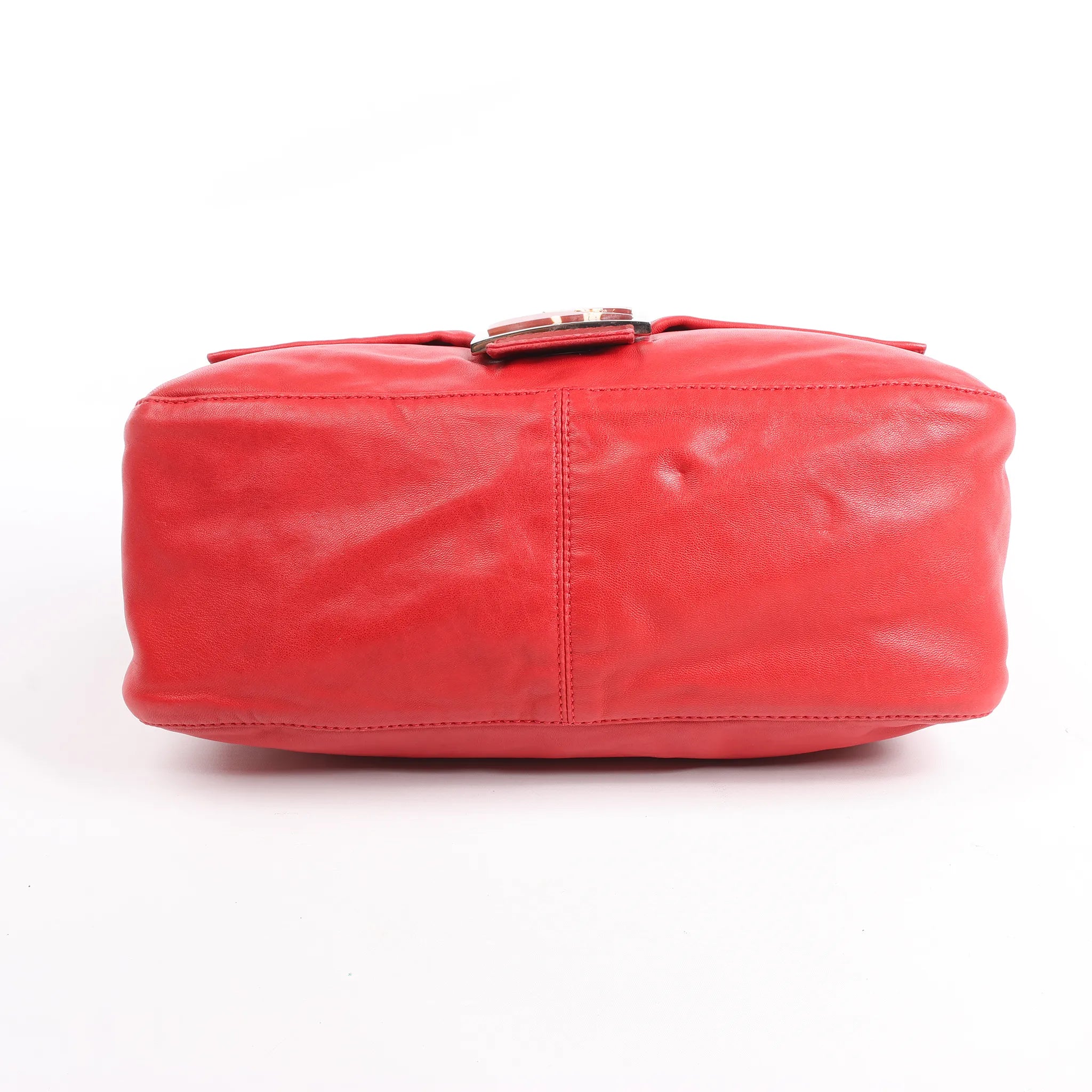 FENDI Mamma Baguette Leather Shoulder bag in Red 26325