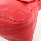FENDI Mamma Baguette Leather Shoulder bag in Red 26325