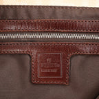 FENDI Mamma Baguette Zucchino Canvas & Leather Shoulder bag in Beige 26325