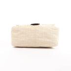 FENDI Mamma Baguette Zucchino Canvas & Leather Shoulder bag in Beige 26325