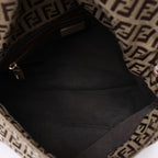 FENDI Mamma Baguette Zucchino Canvas & Leather Shoulder bag in Brown 8BR001