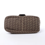 FENDI Mamma Baguette Zucchino Canvas & Leather Shoulder bag in Brown 8BR001