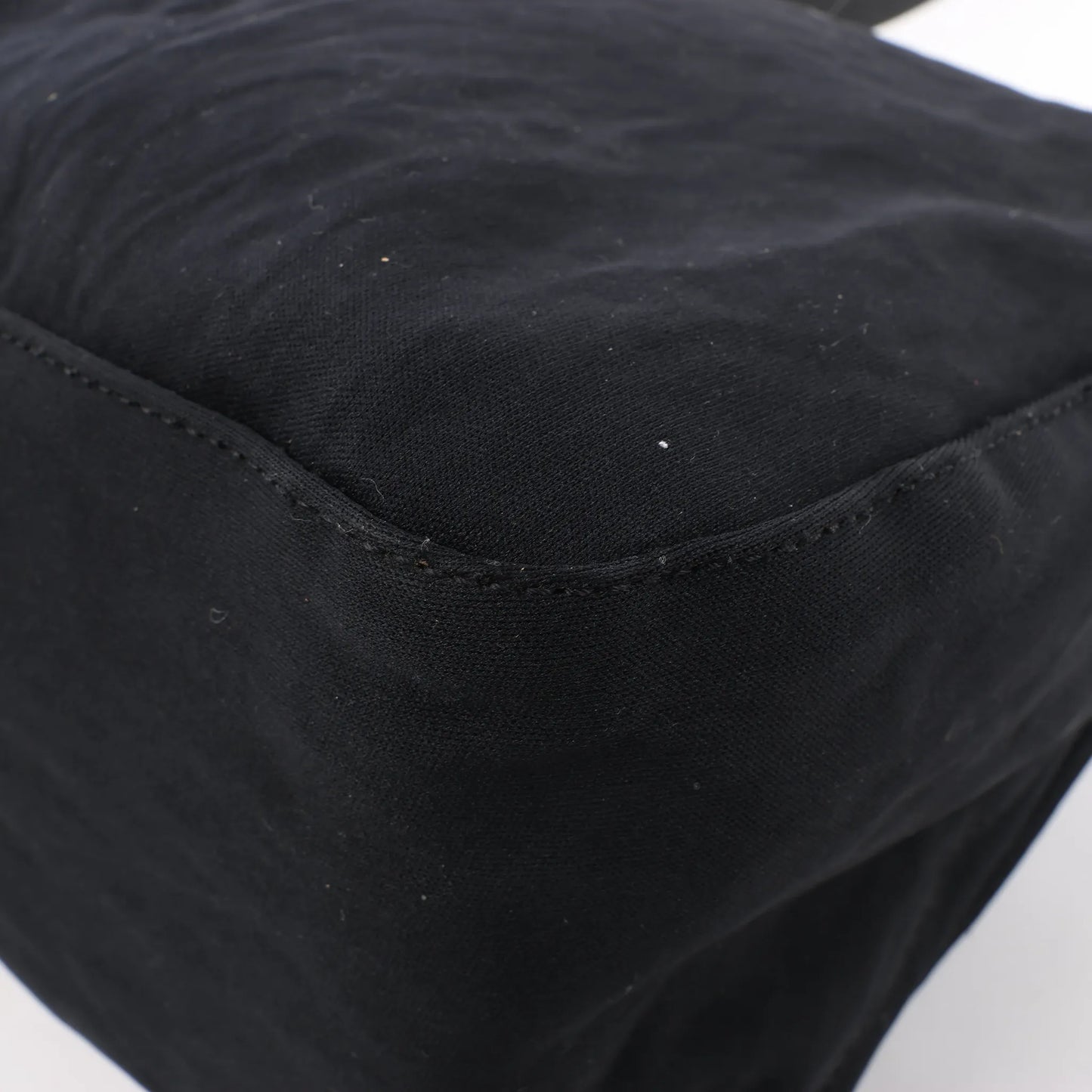 Sac à bandoulière FENDI Zucchino Mamma Baguette en nylon et cuir noir