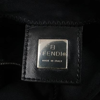 Sac à bandoulière FENDI Zucchino Mamma Baguette en nylon et cuir noir