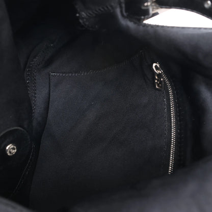 Sac à bandoulière FENDI Zucchino Mamma Baguette en nylon et cuir noir