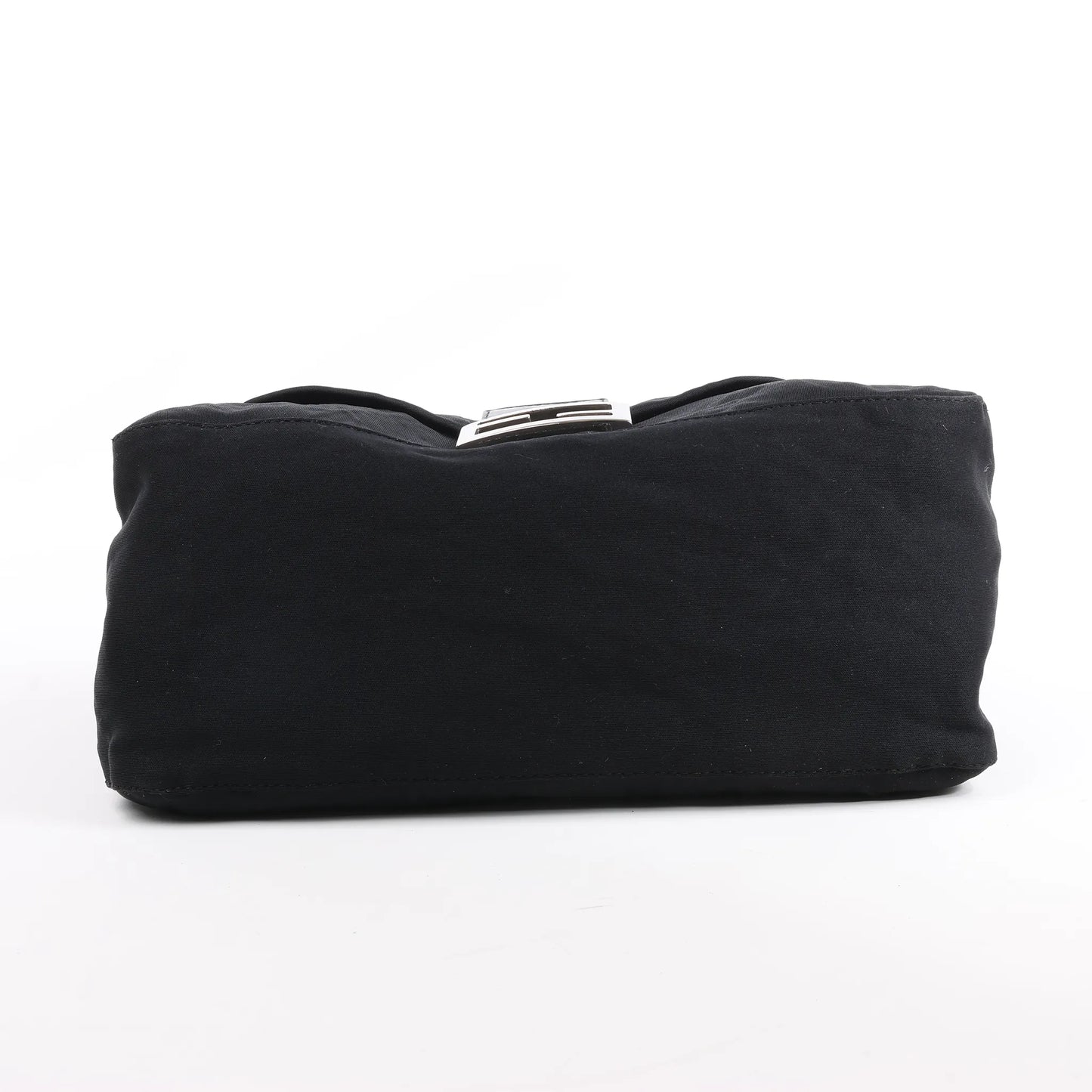 Sac à bandoulière FENDI Zucchino Mamma Baguette en nylon et cuir noir