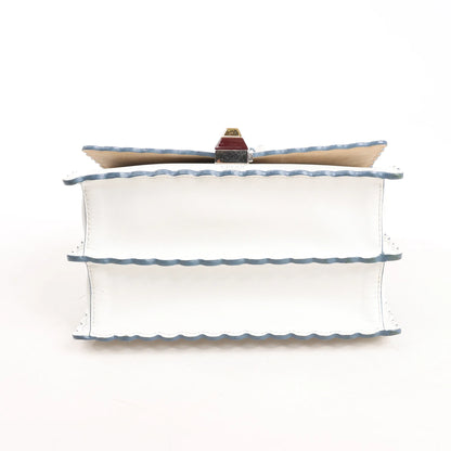 FENDI Mini Kan I Leather Shoulder Bag in White 8M0381