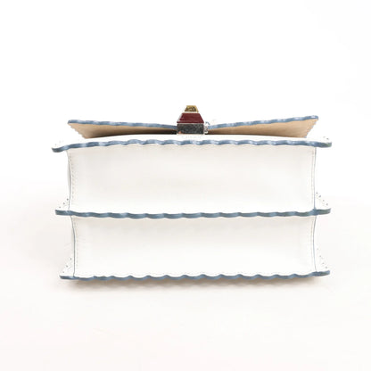 FENDI Mini Kan I Leather Shoulder Bag in White 8M0381