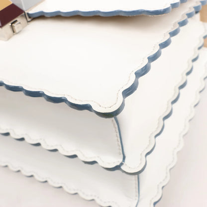 FENDI Mini Kan I Leather Shoulder Bag in White 8M0381