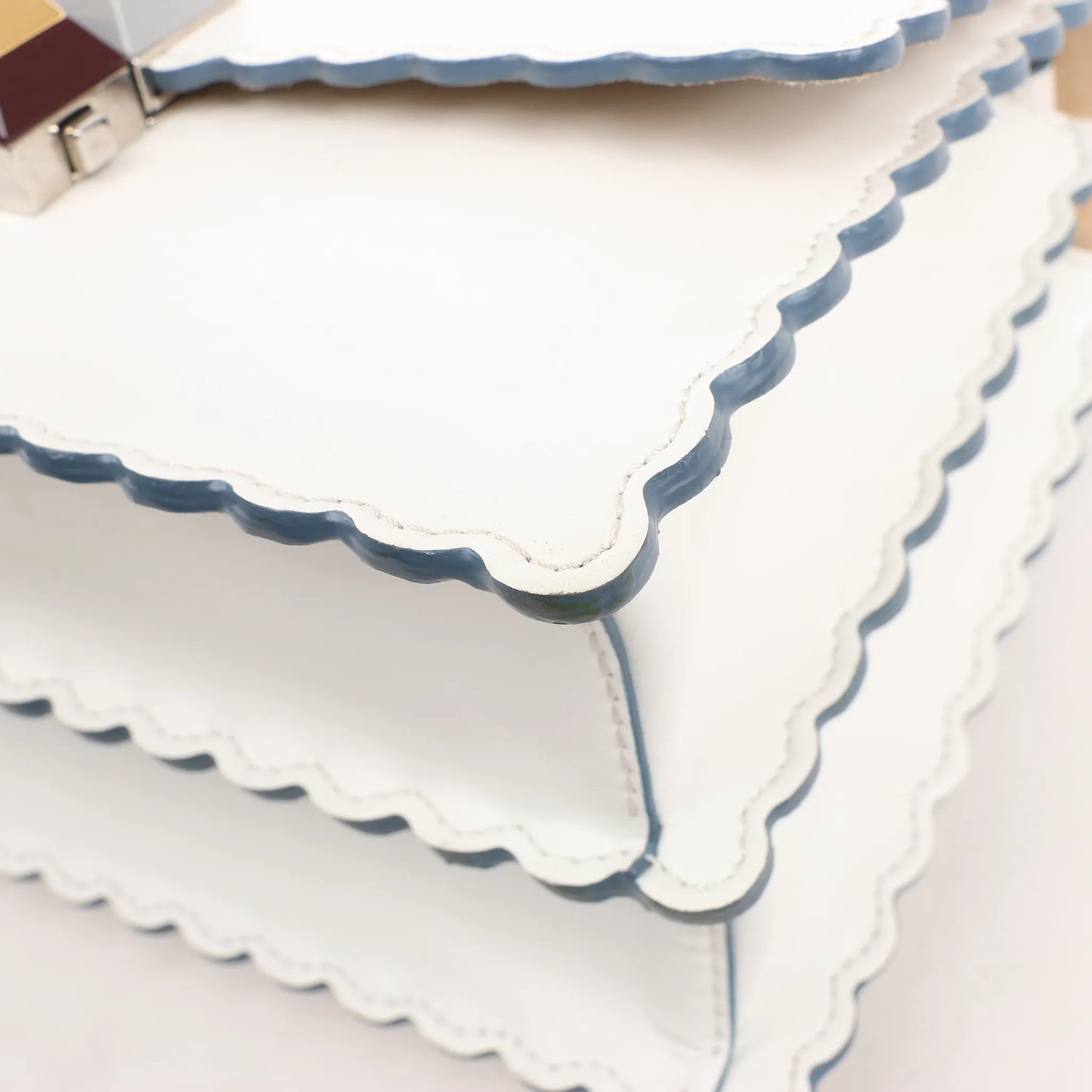 FENDI Mini Kan I Leather Shoulder Bag in White 8M0381