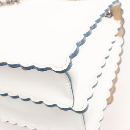 FENDI Mini Kan I Leather Shoulder Bag in White 8M0381