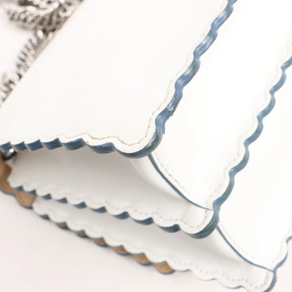 FENDI Mini Kan I Leather Shoulder Bag in White 8M0381