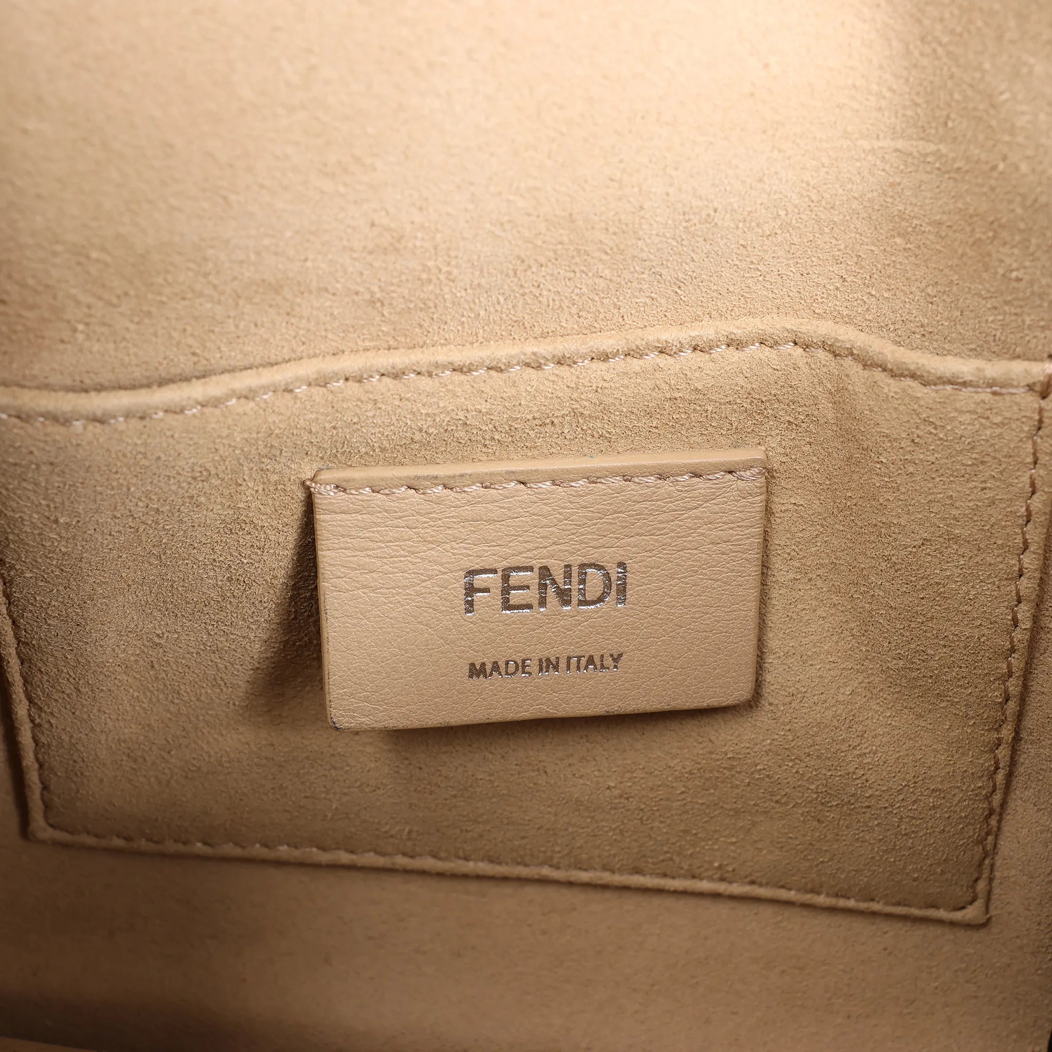 FENDI Mini Kan I Leather Shoulder Bag in White 8M0381