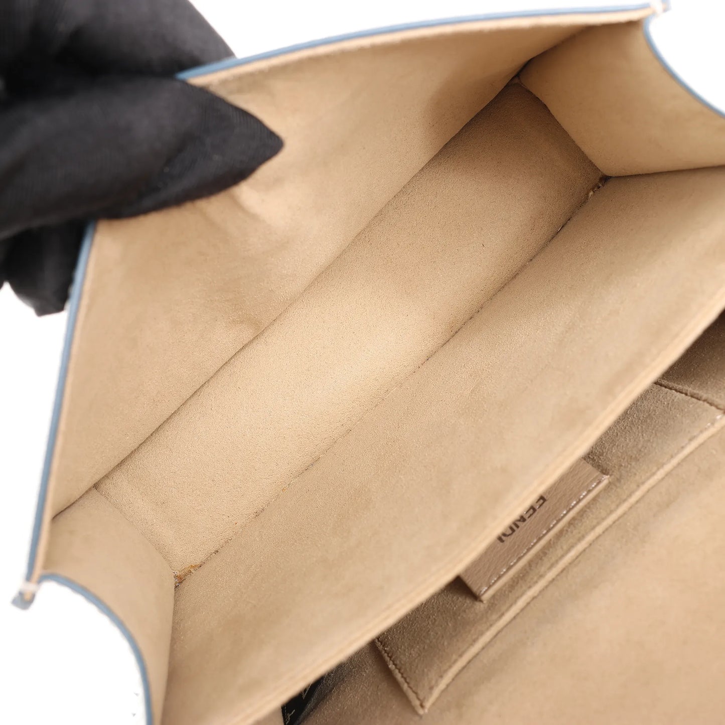 FENDI Mini Kan I Leather Shoulder Bag in White 8M0381