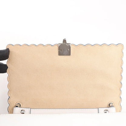 FENDI Mini Kan I Leather Shoulder Bag in White 8M0381