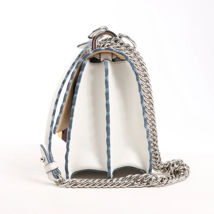 FENDI Mini Kan I Leather Shoulder Bag in White 8M0381