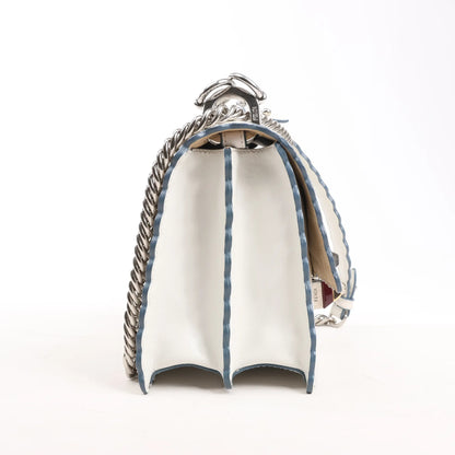 FENDI Mini Kan I Leather Shoulder Bag in White 8M0381