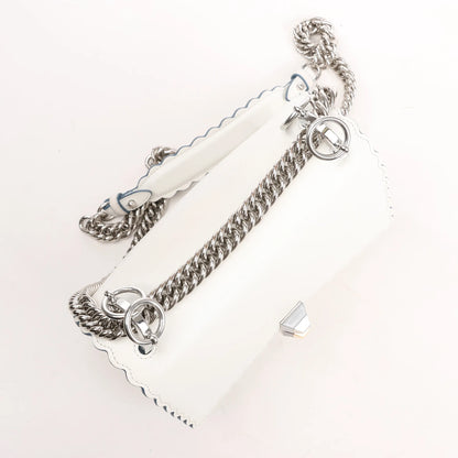 FENDI Mini Kan I Leather Shoulder Bag in White 8M0381