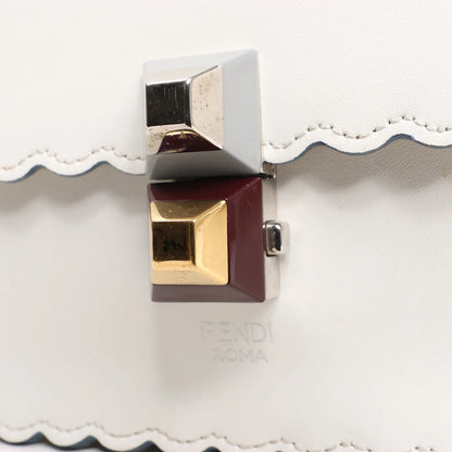 FENDI Mini Kan I Leather Shoulder Bag in White 8M0381