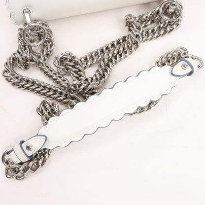 FENDI Mini Kan I Leather Shoulder Bag in White 8M0381