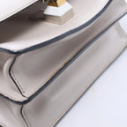 FENDI Kan I Mini Leather Chain Crossbody Bag in Gray 8M0381