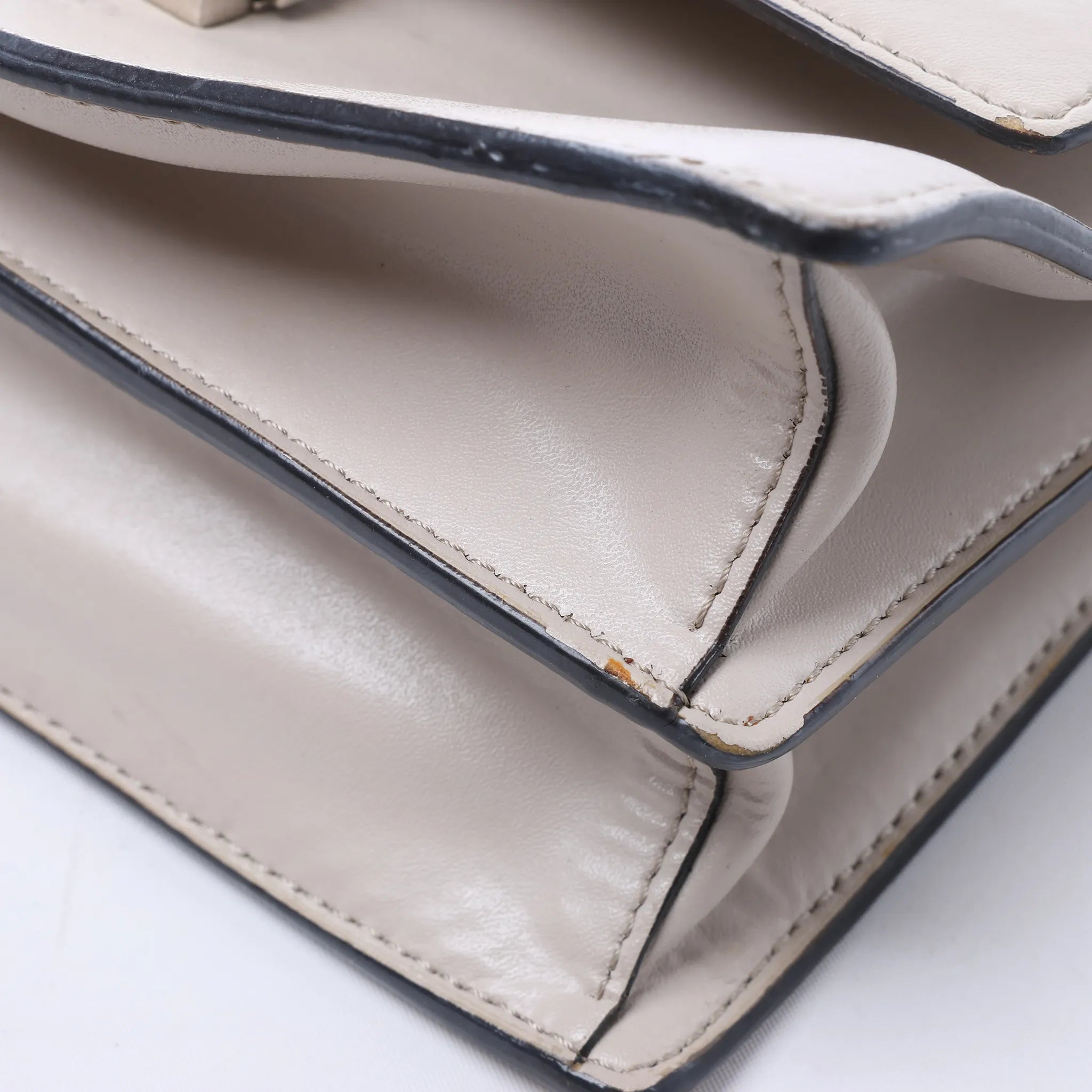 FENDI Kan I Mini Leather Chain Crossbody Bag in Gray 8M0381