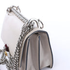 FENDI Kan I Mini Leather Chain Crossbody Bag in Gray 8M0381