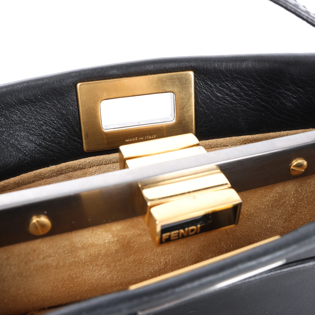 Fendi Peekaboo Mini Leather 2Way Handbag in Black 8BN227