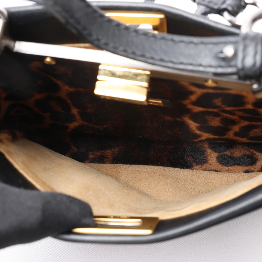Fendi Peekaboo Mini Leather 2Way Handbag in Black 8BN227