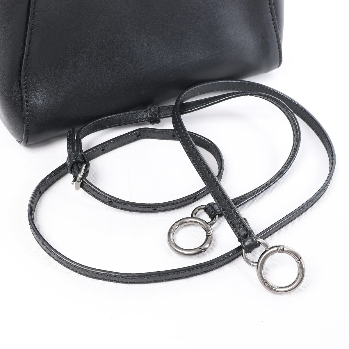 Fendi Peekaboo Mini Leather 2Way Handbag in Black 8BN227