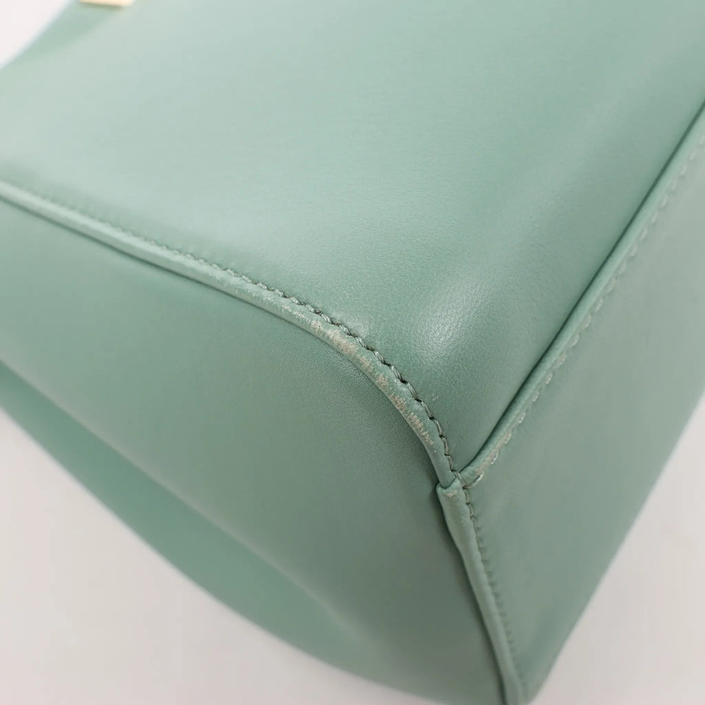 Fendi Peekaboo Mini Leather 2Way Handbag in Green 8BN244