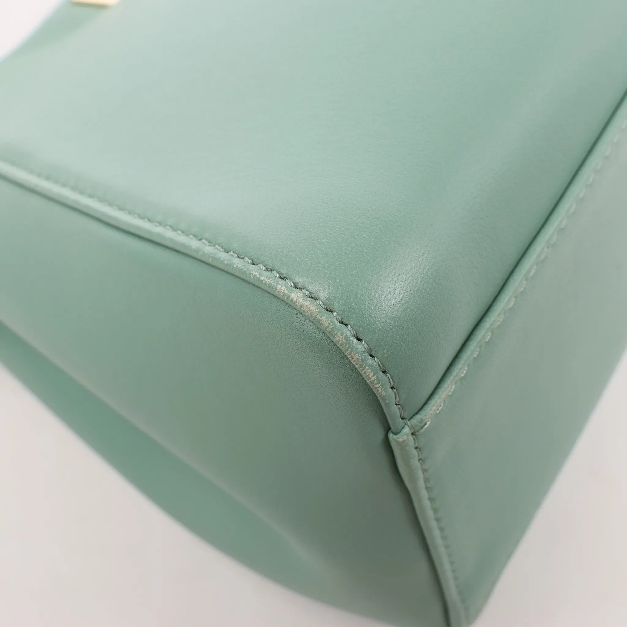 Fendi Peekaboo Mini Leather 2Way Handbag in Green 8BN244