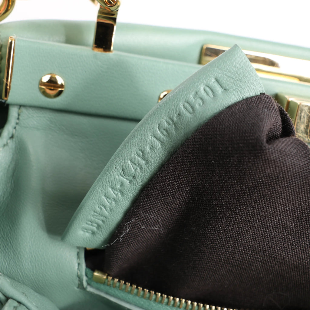 Fendi Peekaboo Mini Leather 2Way Handbag in Green 8BN244