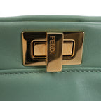 Fendi Peekaboo Mini Leather 2Way Handbag in Green 8BN244