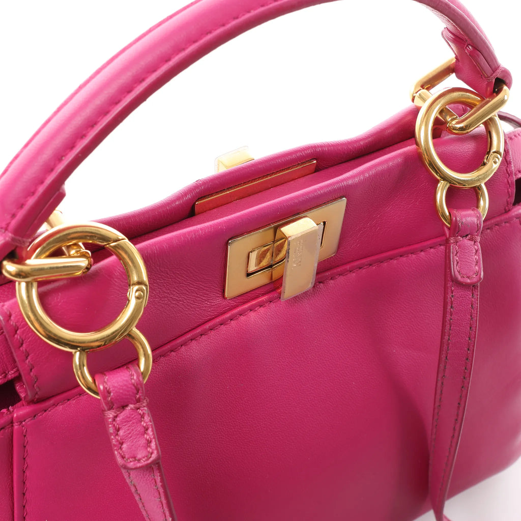 Fendi Peekaboo Mini Leather 2Way Handbag in Pink 8BN244