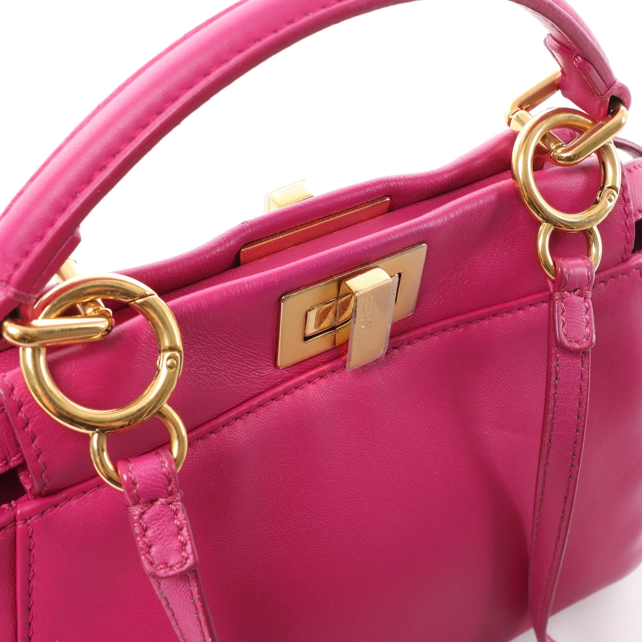 Fendi Peekaboo Mini Leather 2Way Handbag in Pink 8BN244