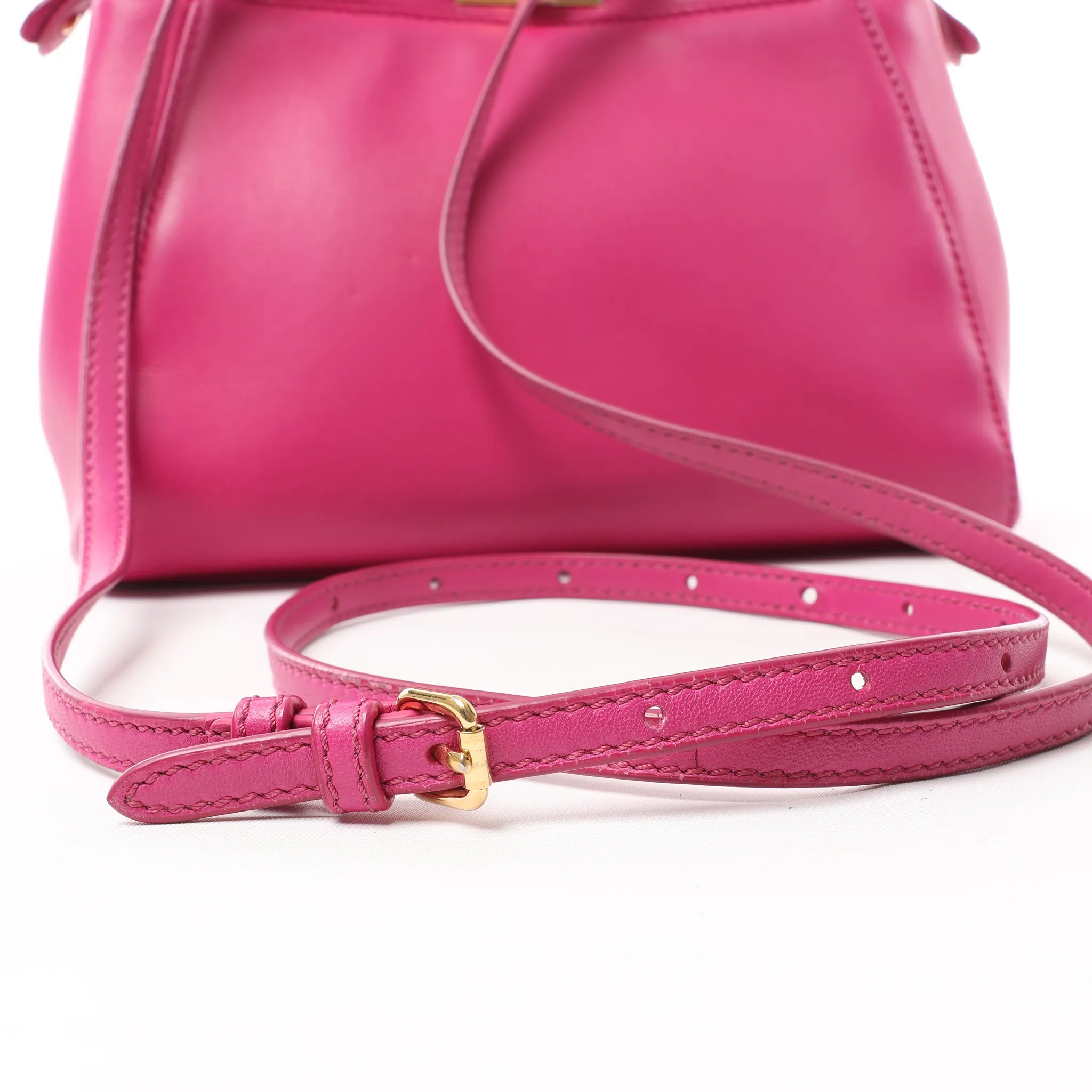 Fendi Peekaboo Mini Leather 2Way Handbag in Pink 8BN244