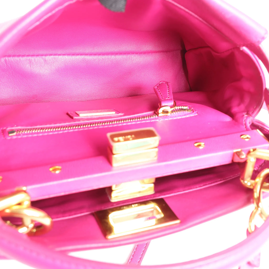 Fendi Peekaboo Mini Leather 2Way Handbag in Pink 8BN244
