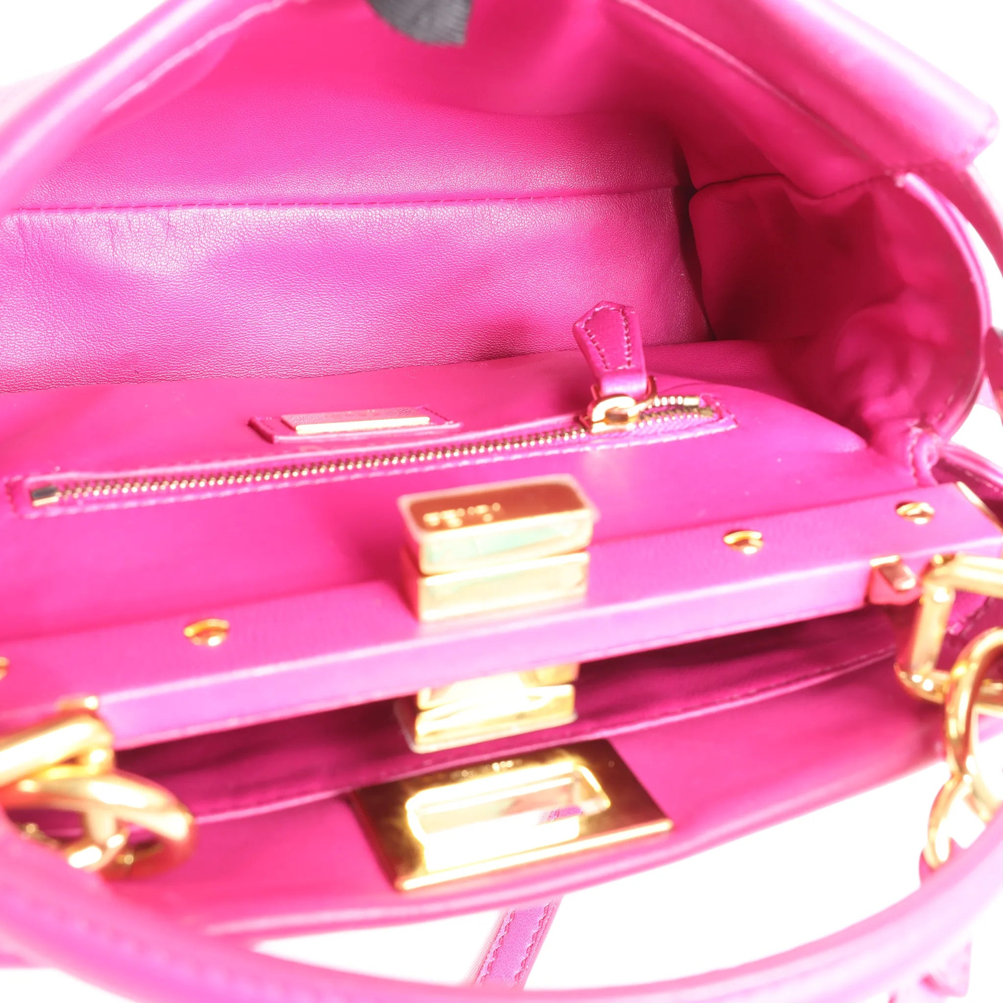 Fendi Peekaboo Mini Leather 2Way Handbag in Pink 8BN244