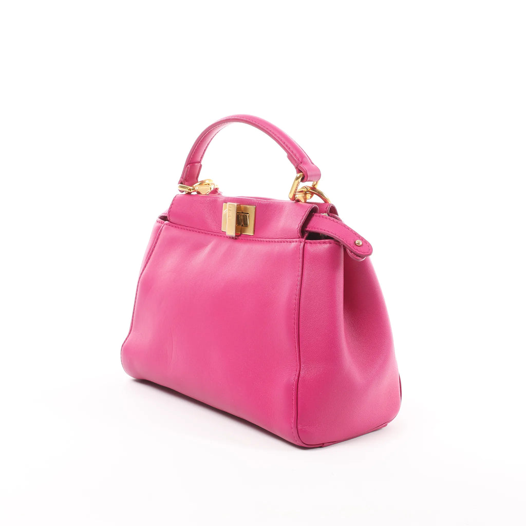 Fendi Peekaboo Mini Leather 2Way Handbag in Pink 8BN244