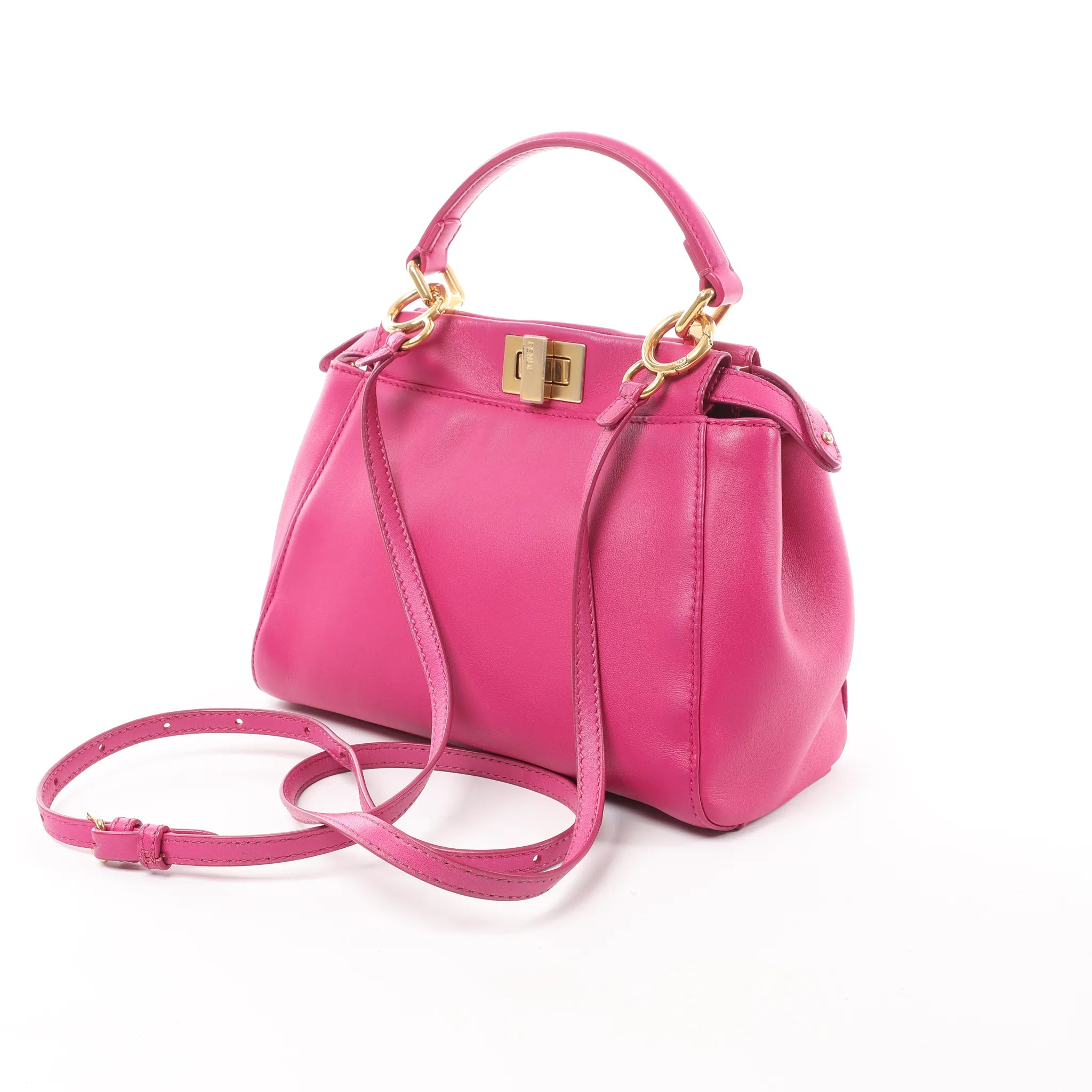 Fendi Peekaboo Mini Leather 2Way Handbag in Pink 8BN244