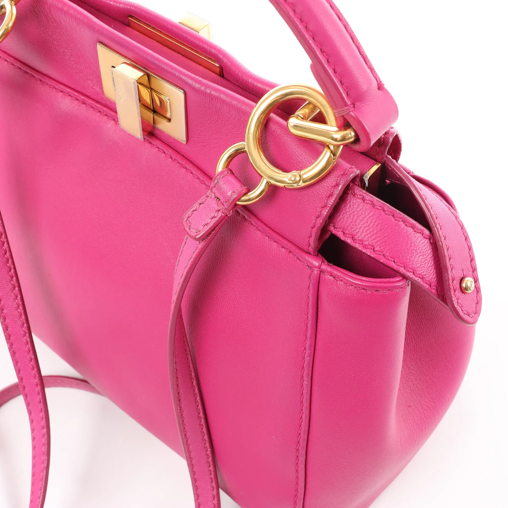 Fendi Peekaboo Mini Leather 2Way Handbag in Pink 8BN244