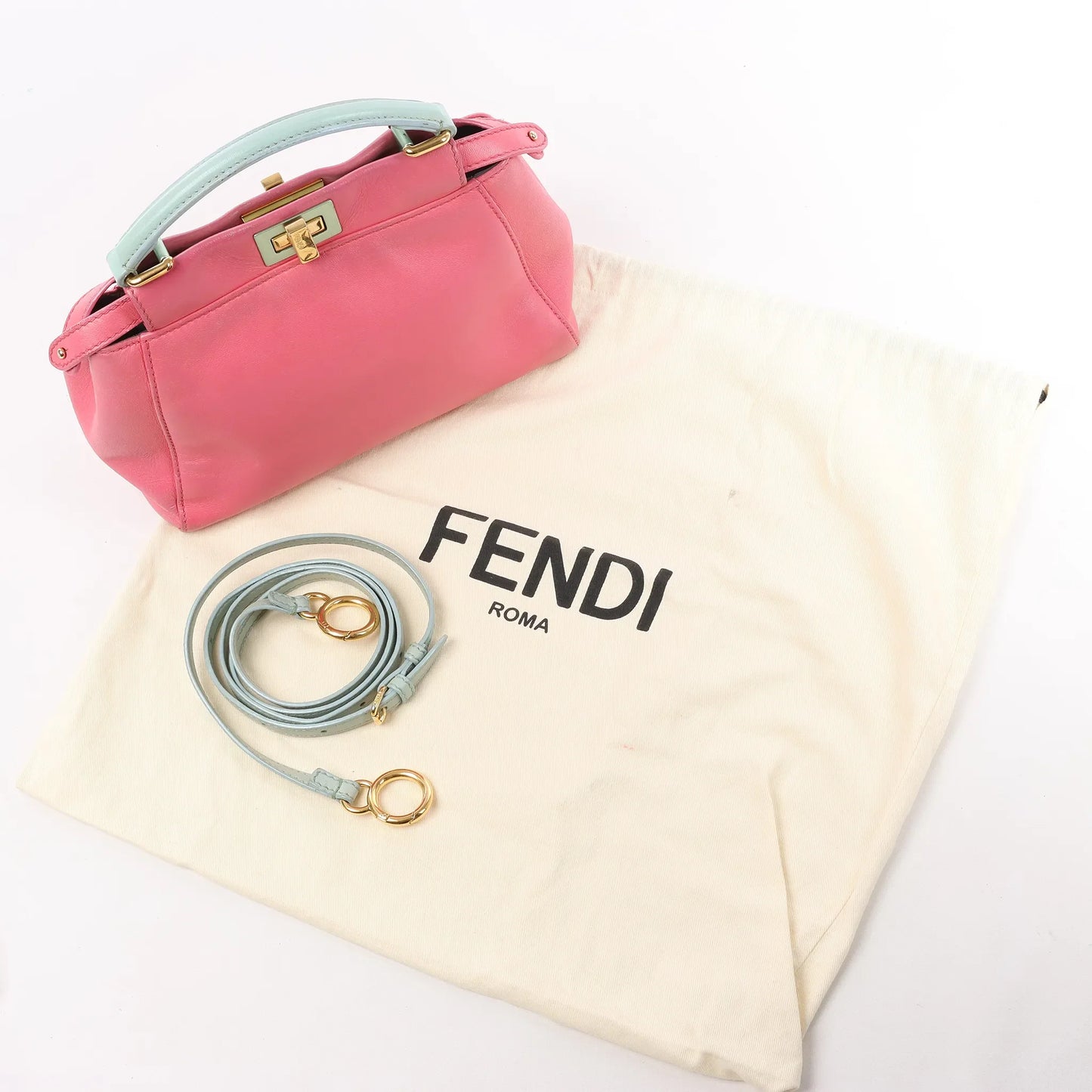 Fendi Peekaboo Mini Leather 2Way Handbag in Pink