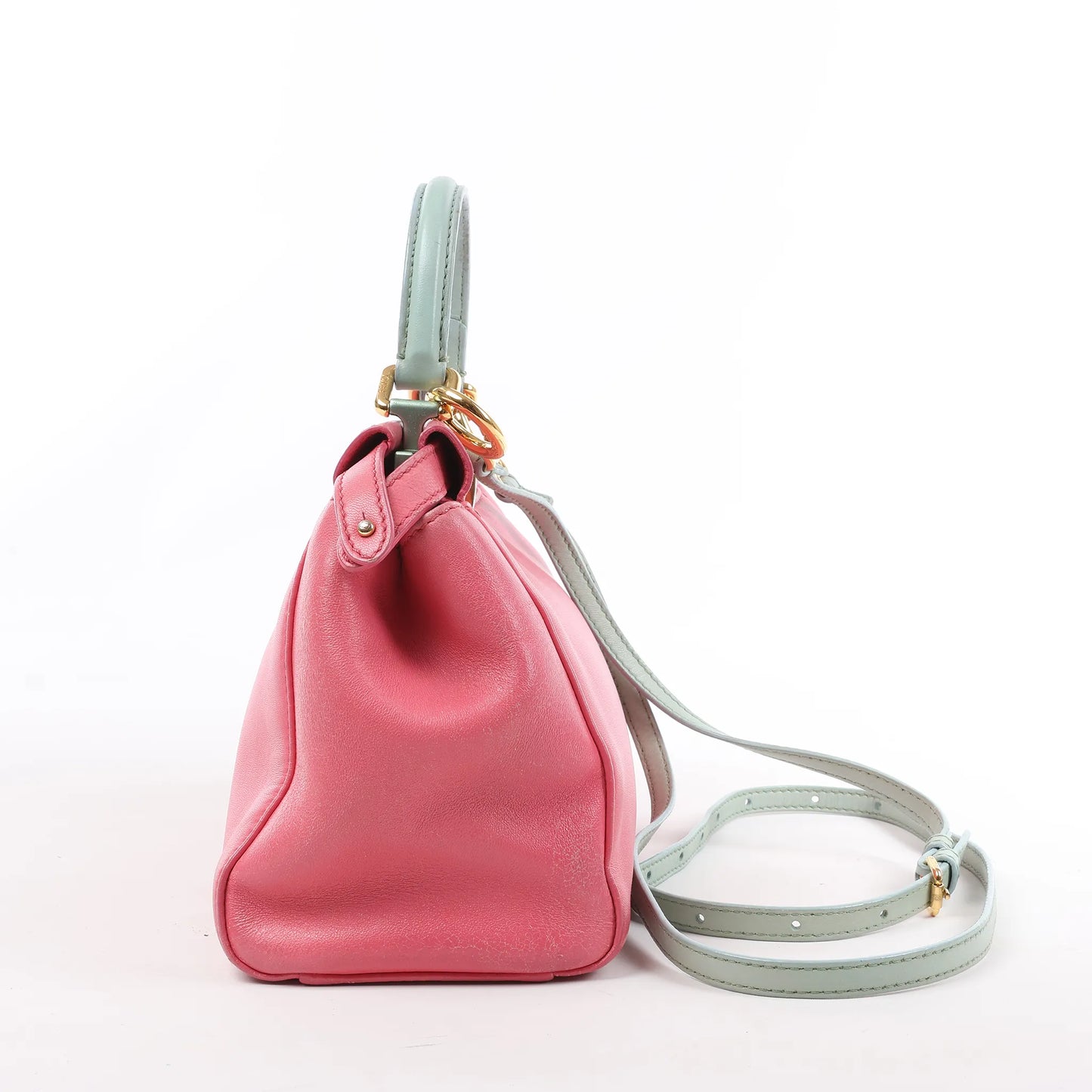Fendi Peekaboo Mini Leather 2Way Handbag in Pink