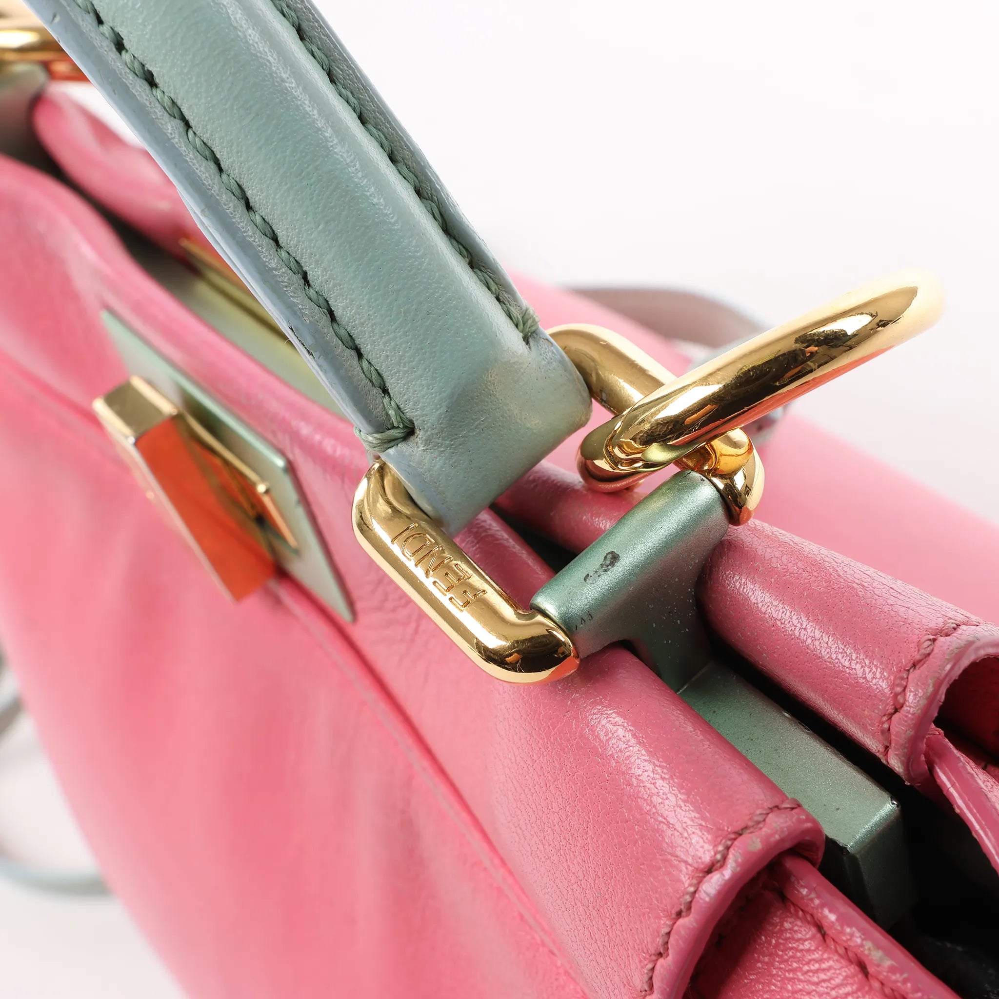 Fendi Peekaboo Mini Leather 2Way Handbag in Pink