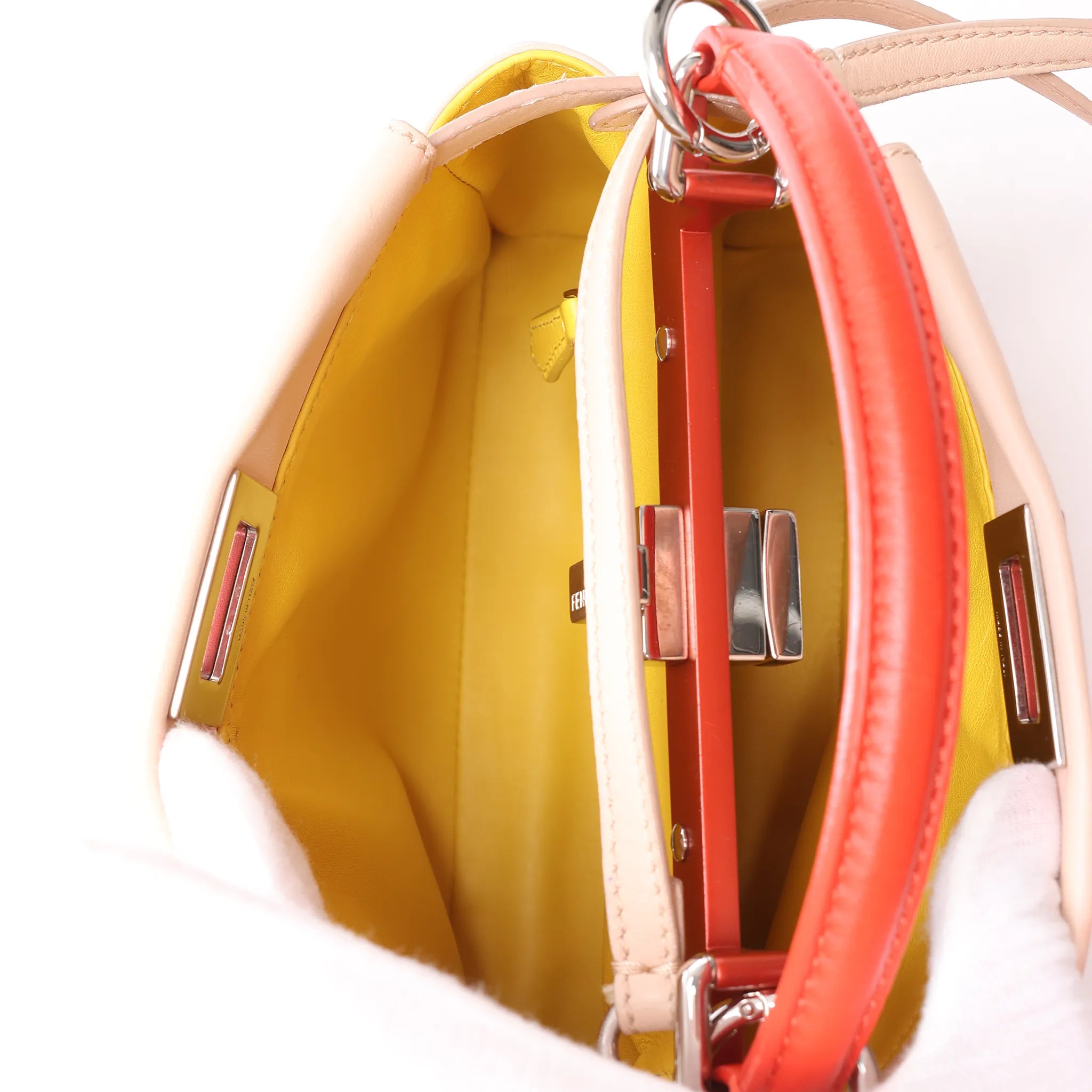 Fendi Peekaboo Mini Leather 2Way Handbag in Pink 8BN244