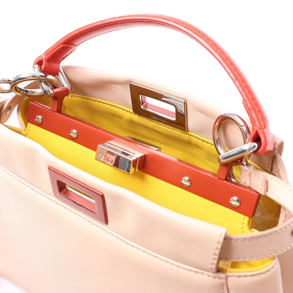 Fendi Peekaboo Mini Leather 2Way Handbag in Pink 8BN244