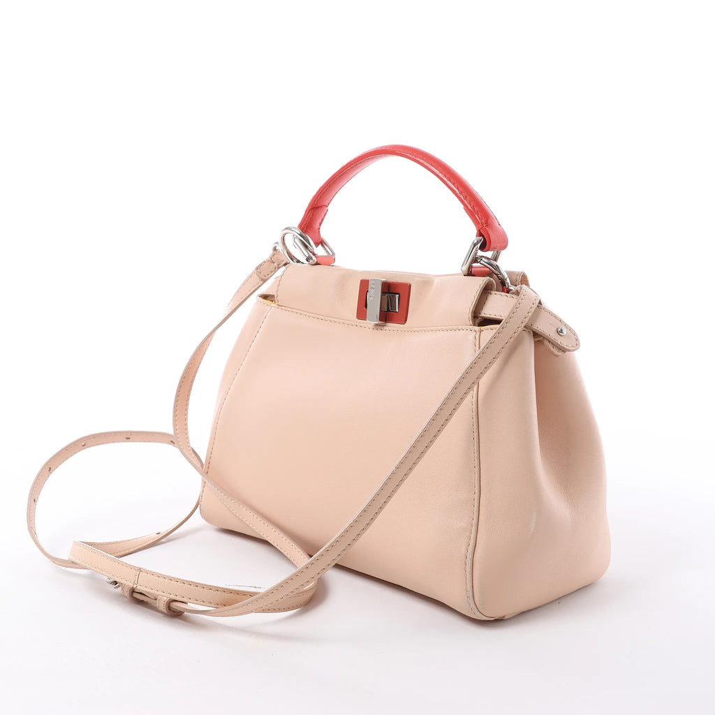 Fendi Peekaboo Mini Leather 2Way Handbag in Pink 8BN244