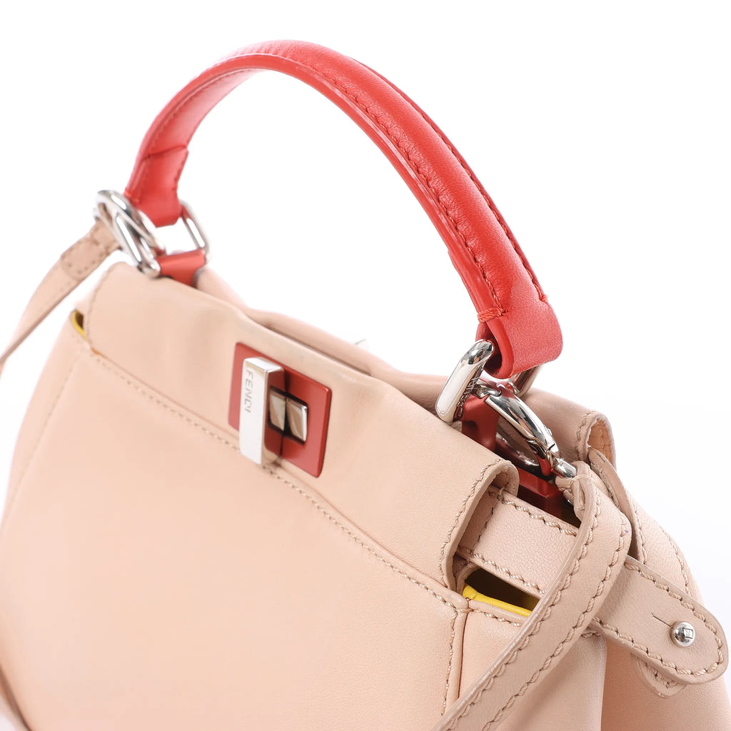 Fendi Peekaboo Mini Leather 2Way Handbag in Pink 8BN244