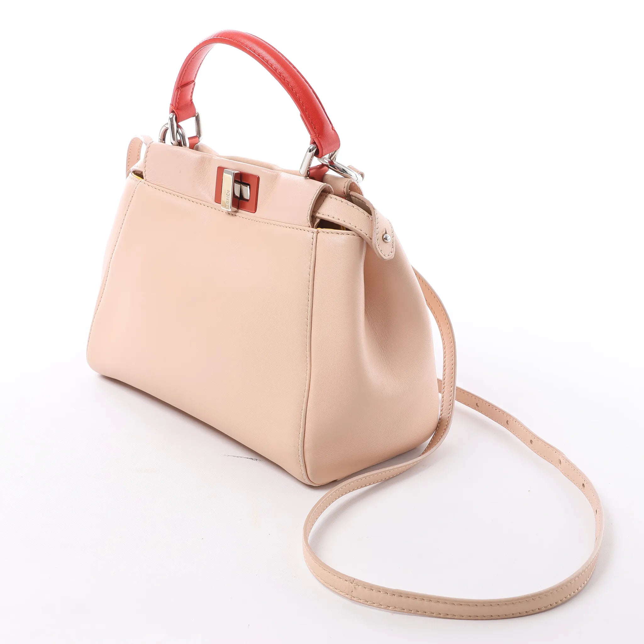 Fendi Peekaboo Mini Leather 2Way Handbag in Pink 8BN244